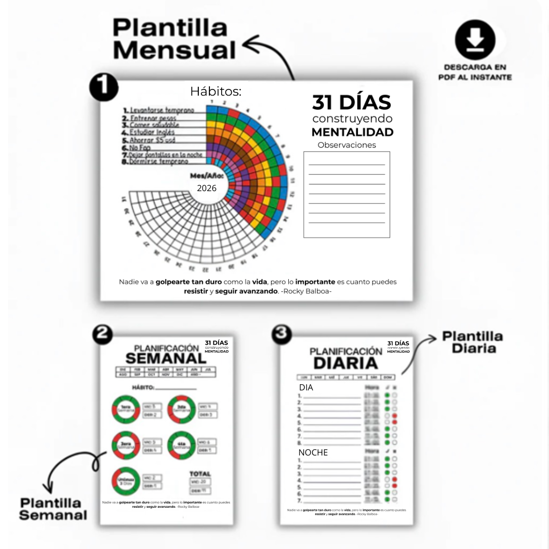 Plantilla de Hábitos y Tareas de 31 días